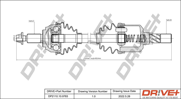 Drive Shaft - DP2110.10.0783 Dr!ve+