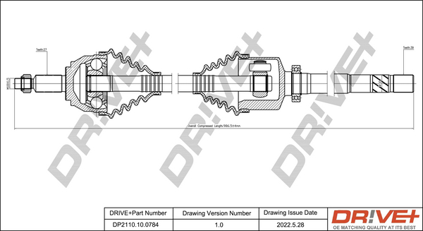Drive Shaft - DP2110.10.0784 Dr!ve+