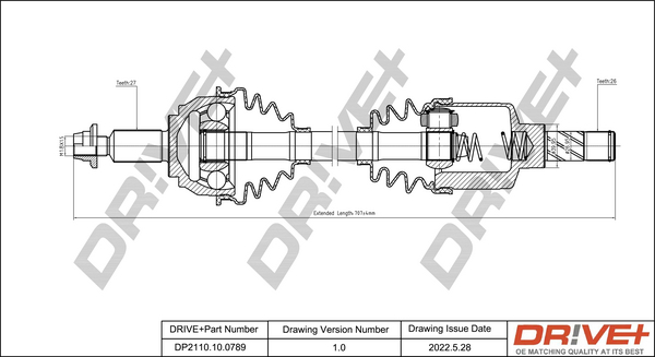 Drive Shaft - DP2110.10.0789 Dr!ve+