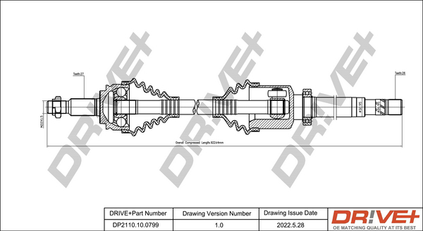Drive Shaft - DP2110.10.0799 Dr!ve+