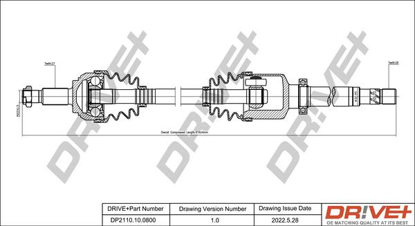 Drive Shaft - DP2110.10.0800 Dr!ve+