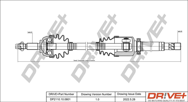 Albero motore/Semiasse - DP2110.10.0801 Dr!ve+