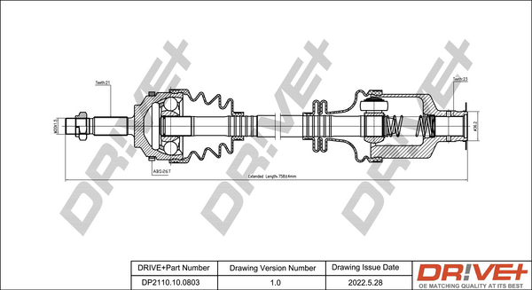 Drive Shaft - DP2110.10.0803 Dr!ve+