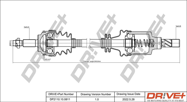 Albero motore/Semiasse - DP2110.10.0811 Dr!ve+