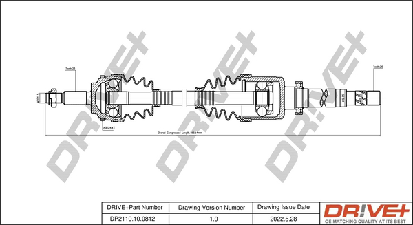 Drive Shaft - DP2110.10.0812 Dr!ve+