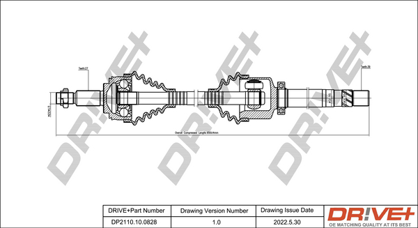 Albero motore/Semiasse - DP2110.10.0828 Dr!ve+