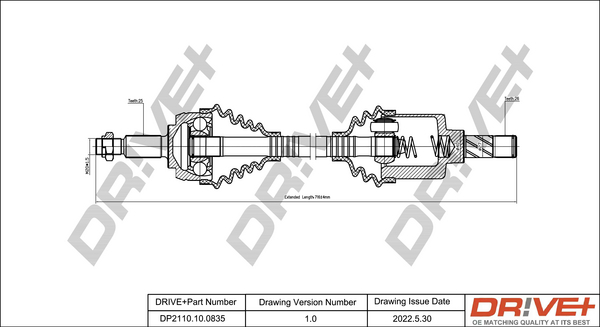 Albero motore/Semiasse - DP2110.10.0835 Dr!ve+