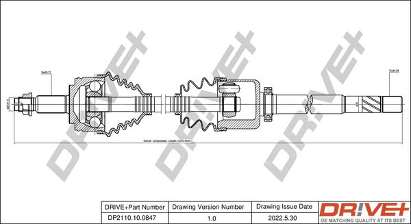 Albero motore/Semiasse - DP2110.10.0847 Dr!ve+