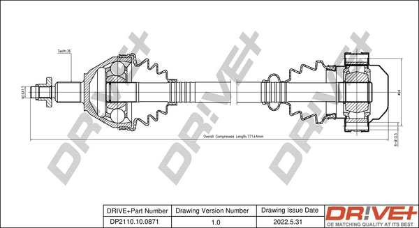Albero motore/Semiasse - DP2110.10.0871 Dr!ve+