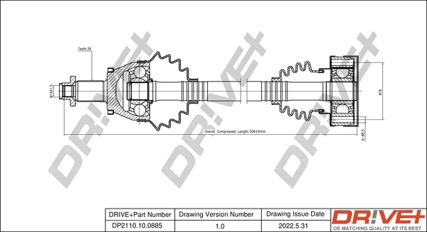 Albero motore/Semiasse - DP2110.10.0885 Dr!ve+