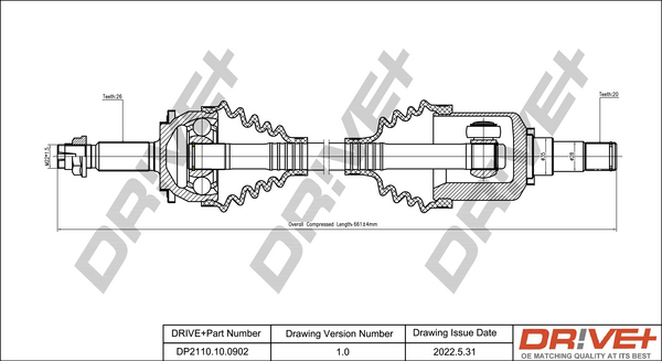 Albero motore/Semiasse - DP2110.10.0902 Dr!ve+