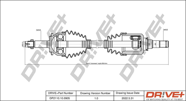 Drive Shaft - DP2110.10.0905 Dr!ve+