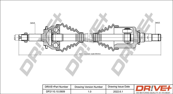Drive Shaft - DP2110.10.0909 Dr!ve+