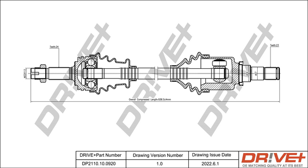 Drive Shaft - DP2110.10.0920 Dr!ve+