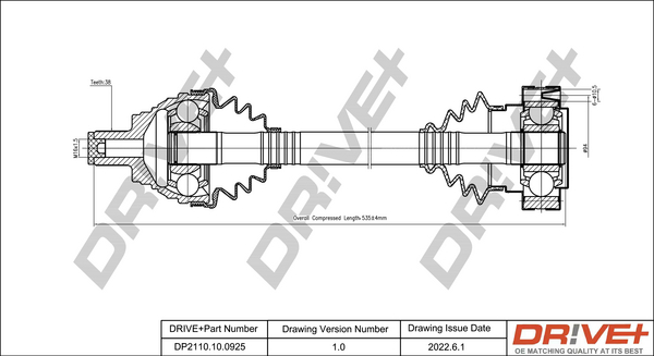 Drive Shaft - DP2110.10.0925 Dr!ve+