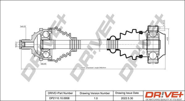 Drive Shaft - DP2110.10.0958 Dr!ve+