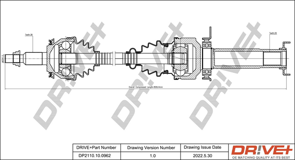 Drive Shaft - DP2110.10.0962 Dr!ve+