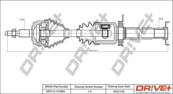 Drive Shaft - DP2110.10.0964 Dr!ve+