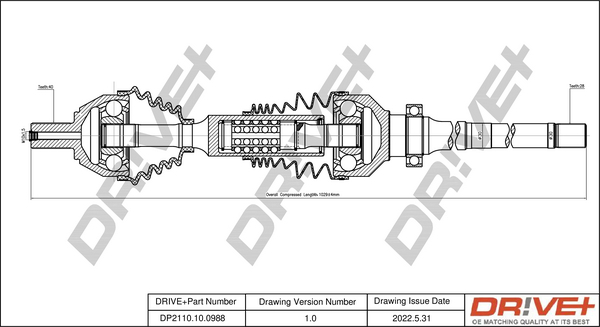 Drive Shaft - DP2110.10.0988 Dr!ve+
