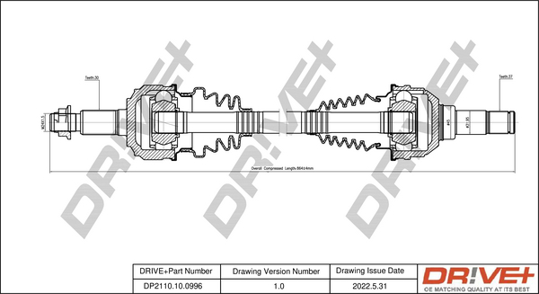 Albero motore/Semiasse - DP2110.10.0996 Dr!ve+