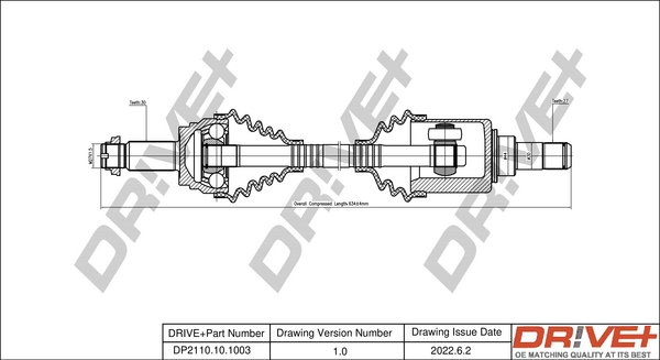 Albero motore/Semiasse - DP2110.10.1003 Dr!ve+