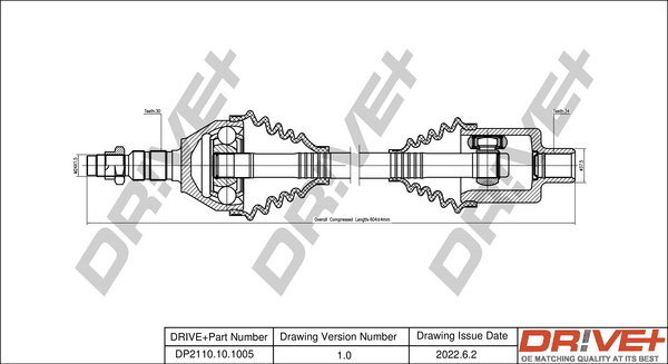 Antriebswelle - DP2110.10.1005 Dr!ve+