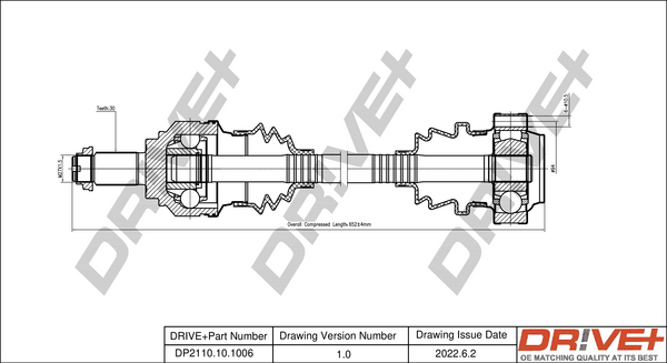 Albero motore/Semiasse - DP2110.10.1006 Dr!ve+