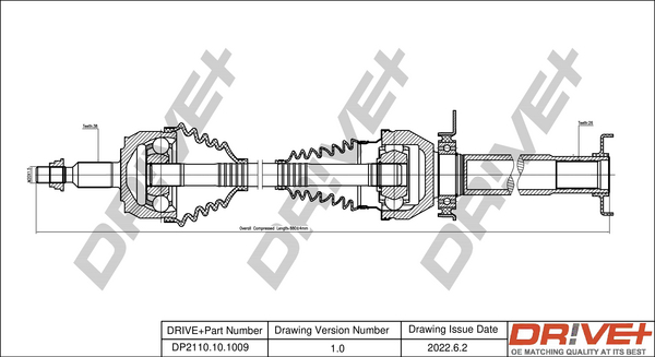 Drive Shaft - DP2110.10.1009 Dr!ve+