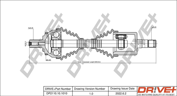 Drive Shaft - DP2110.10.1010 Dr!ve+