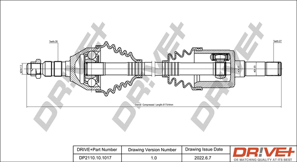 Drive Shaft - DP2110.10.1017 Dr!ve+