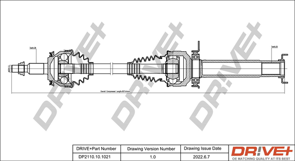 Albero motore/Semiasse - DP2110.10.1021 Dr!ve+