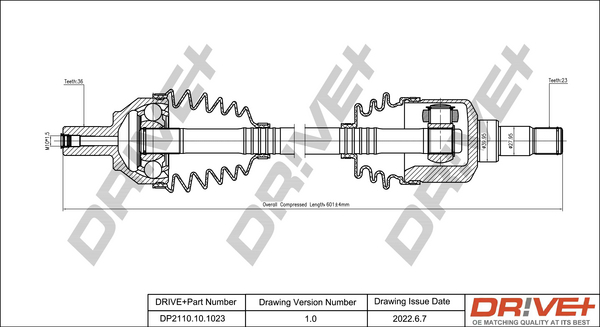 Drive Shaft - DP2110.10.1023 Dr!ve+