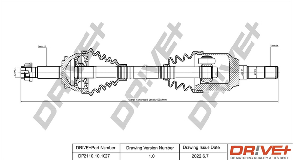 Drive Shaft - DP2110.10.1027 Dr!ve+