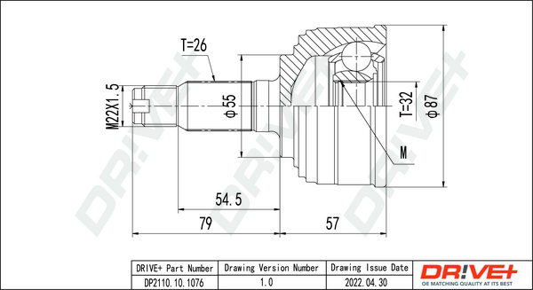 Joint Kit, drive shaft - DP2110.10.1076 Dr!ve+