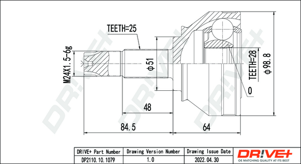 Kit giunti, Semiasse - DP2110.10.1079 Dr!ve+