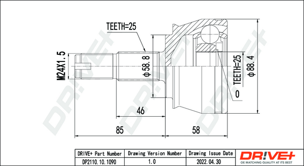 Kit giunti, Semiasse - DP2110.10.1090 Dr!ve+
