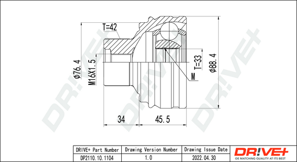 Kit giunti, Semiasse - DP2110.10.1104 Dr!ve+