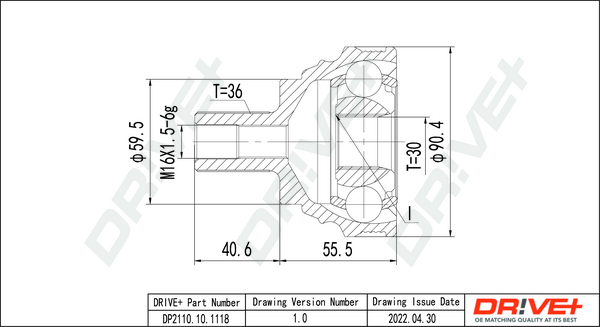 Joint Kit, drive shaft - DP2110.10.1118 Dr!ve+