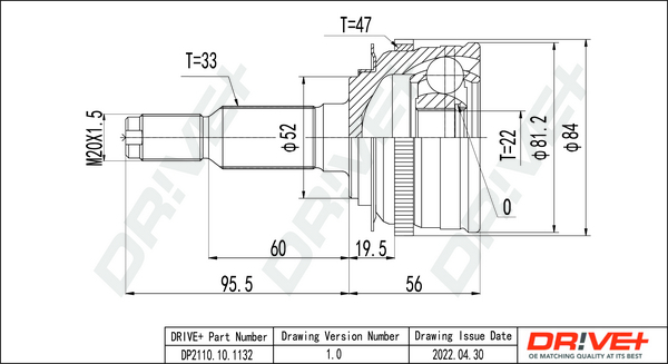 Kit giunti, Semiasse - DP2110.10.1132 Dr!ve+