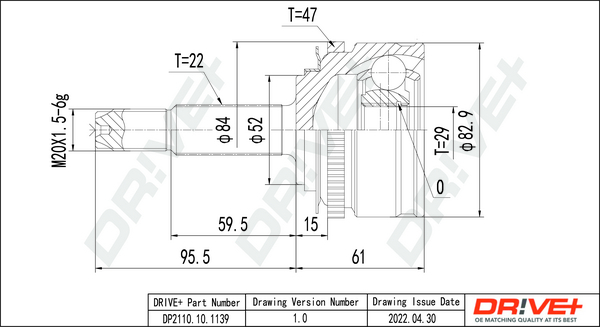Kit giunti, Semiasse - DP2110.10.1139 Dr!ve+
