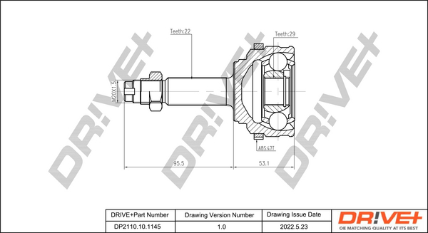 Kit giunti, Semiasse - DP2110.10.1145 Dr!ve+