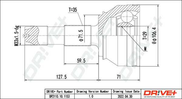 Joint Kit, drive shaft - DP2110.10.1153 Dr!ve+