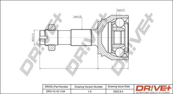 Joint Kit, drive shaft - DP2110.10.1154 Dr!ve+