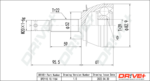 Joint Kit, drive shaft - DP2110.10.1164 Dr!ve+
