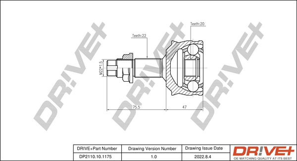 Joint Kit, drive shaft - DP2110.10.1175 Dr!ve+