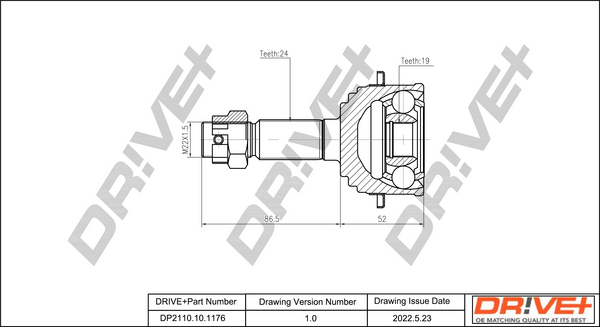Joint Kit, drive shaft - DP2110.10.1176 Dr!ve+