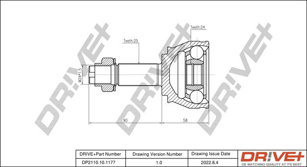 Joint Kit, drive shaft - DP2110.10.1177 Dr!ve+