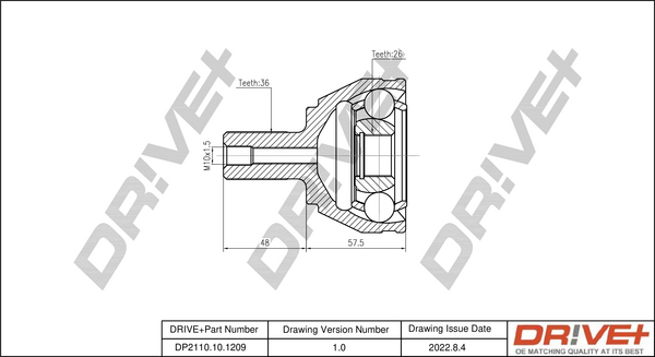 Joint Kit, drive shaft - DP2110.10.1209 Dr!ve+