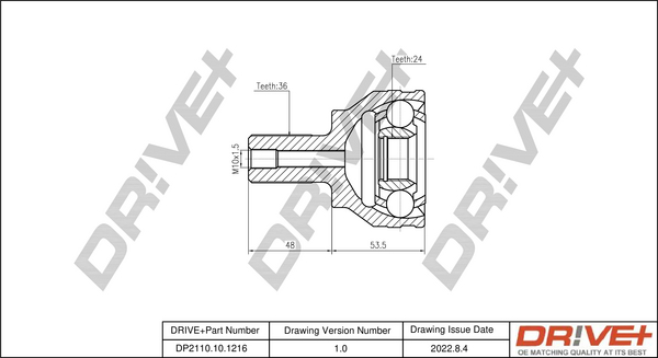 Joint Kit, drive shaft - DP2110.10.1216 Dr!ve+