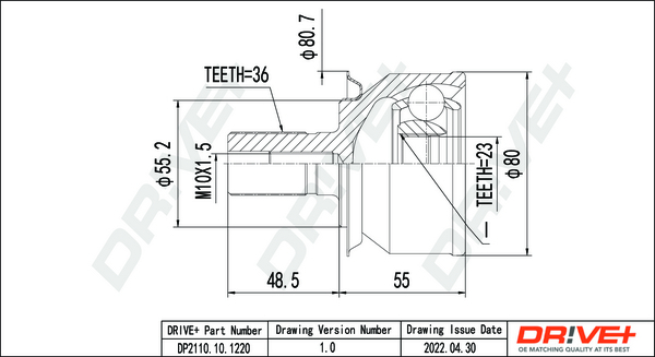 Kit giunti, Semiasse - DP2110.10.1220 Dr!ve+